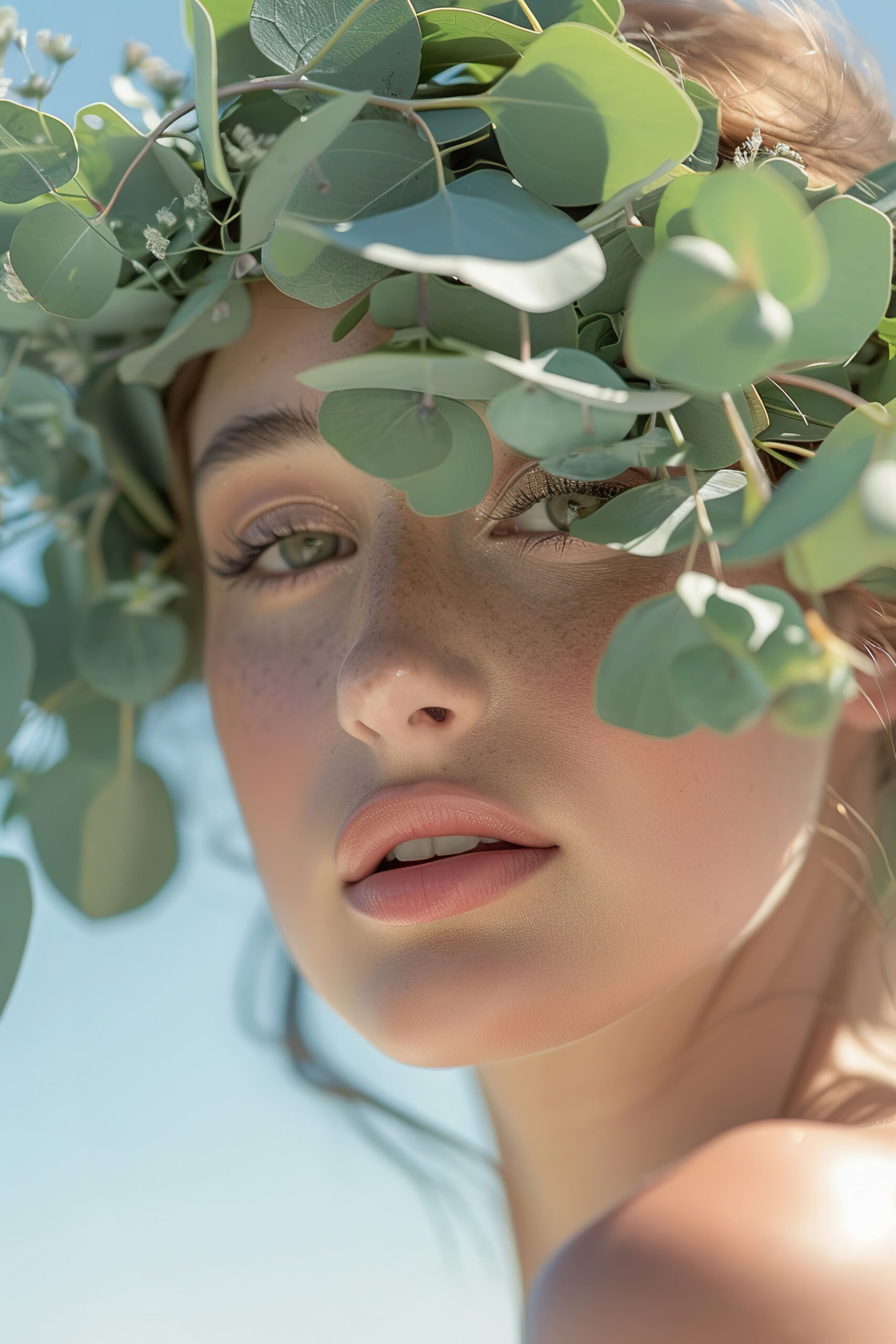 fashion-portrait-female-model-with-eucalyptus-flower-crown